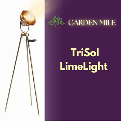 Tripod Solar Garden Light Lantern Decor Industrial Outdoor Patio Lighting Lamp - 3