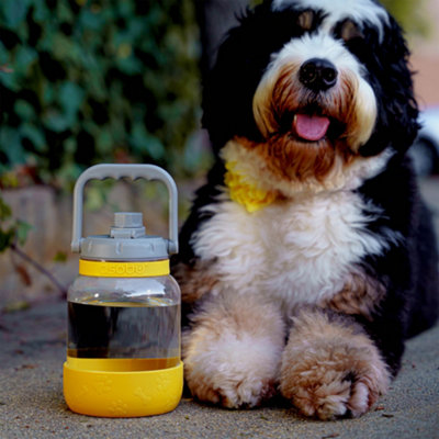 Tritan Water Bottle with Dog Bowl Mustard 1.5 Litre