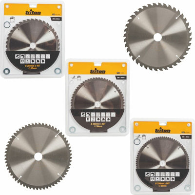 Triton 250mm Circular Woodworking Saw Blade 16mm 20mm 25mm 30mm Bore 60T