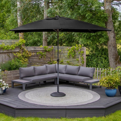 Triton 3m x 2m Aluminium Parasol in Black