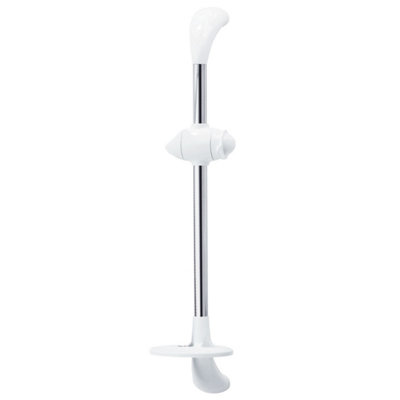 Triton 624mm Archie Extended Chrome White Shower Riser Rail Metal ...