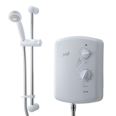 Triton AMBER 3 8.5KW White Chrome Electric Shower Sambada Forte Rapide ...