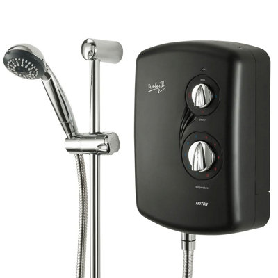 Triton AMBER 3 9.5KW Matt Black Electric Shower Sambada Forte Rapide ...