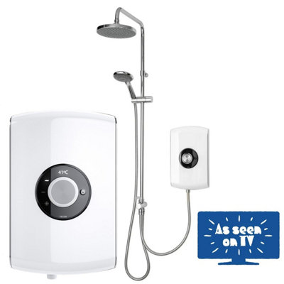 Triton Amore DuElec White 9.5kW Electric Shower LCD Display Dual