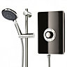 Triton Aspirante 8.5KW Gloss Black Electric Shower - Includes Head + Riser Rail
