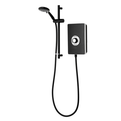 Triton Aspirante 8.5KW Matt Black Electric Shower - Inc. Head + Riser Rail + Tap