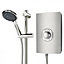 Triton Aspirante 9.5KW Brushed Steel Electric Shower - Includes Head + Riser