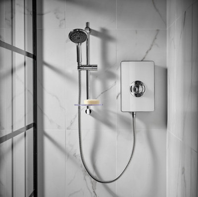 Triton Aspirante Electric Shower 8.5kW White Gloss 5 Spray Modern ASP08GSWHT