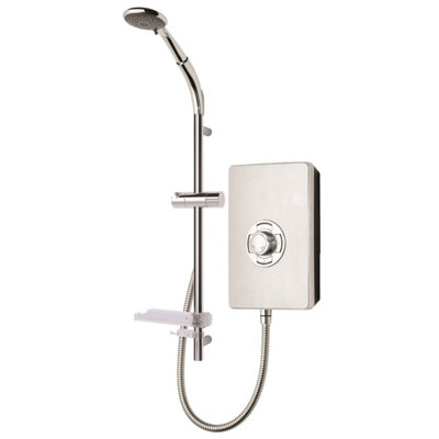 Triton Aspirante Enhanced 8.5KW Brushed Steel Electric Shower Rainshower Head Price Comparisons | Compare The Build