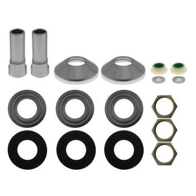 Triton Bar Mixer Fixing Kit Unichrome Straight Inlet Connector Fittings Kit 3/4"