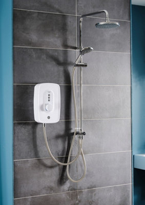 Triton Danzi DuElec White 9.5kW Electric Shower Diverter to