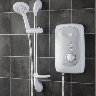 Triton Martinique 10.5Kw Satin Chrome Electric Shower - RP Topaz T100 Bezique +