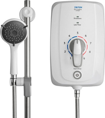 Triton Omnicare Design 8.5KW Thermostatic Electric Shower Extended Lever White