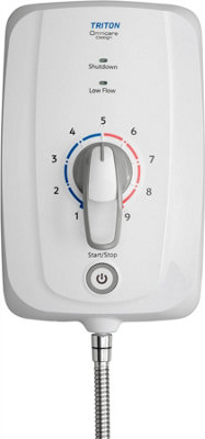 Triton Omnicare Design 8.5KW Thermostatic Electric Shower Extended Lever White