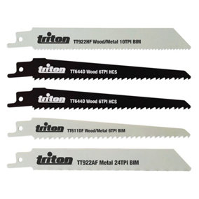 Triton - Recip Saw Blade Set 5pce - 150mm
