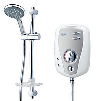 Triton T100xr 8.5KW Electric Shower White & Brushed Chrome Fascia - Rp T80XR