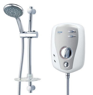 Triton T100xr 8.5KW Electric Shower White & Brushed Chrome Fascia Rp