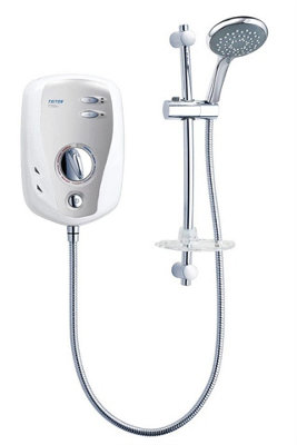 Triton T100xr 9.5KW Electric Shower White & Brushed Chrome Fascia - Rp T80XR - 3
