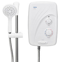 Triton T80si Pumped Tank Fed White Electric Shower Replacement 8.5kW +Riser Rail