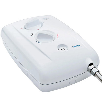 Triton T80Z Fast Fit DuElec White 9.5kW Electric Shower + Dual Rainshower Head - 4