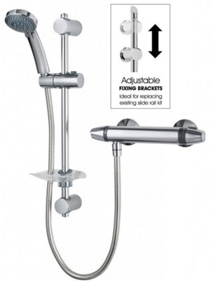 Triton UNEXTHBM Club Handle Unichrome EXE Bar Mixer Shower + Fast Fit Kit
