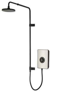 Triton UniQ Aspirante Nickel Effect Electric Shower 9.5kW Rainshower Head