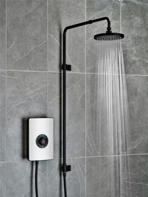 Triton UniQ Aspirante Nickel Effect Electric Shower 9.5kW Rainshower Head
