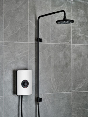 Triton UniQ Aspirante Nickel Effect Electric Shower 9.5kW Rainshower Head