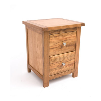 Trivento 2 Drawer Bedside Table Chrome Knob