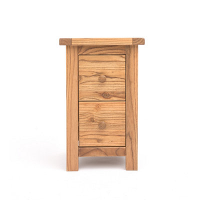 Trivento 2 Drawer Petite Bedside Table Wood Knob