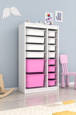 Trofast Monada XS 2D4N8U Drawer Storage Cabinet Dresser Closet Organizer Toys Organizer White Pink DIY at B Q