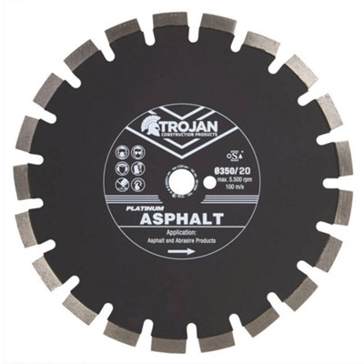 Trojan Platinum Asphalt Diamond Blade 350mm/14' x 20 DIY at B&Q