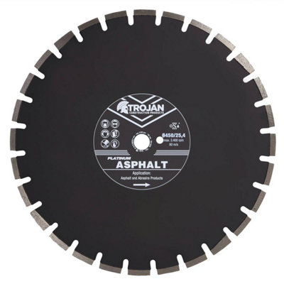 Trojan Platinum Asphalt Diamond Blade 450mm/16" x 25.4