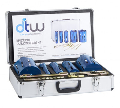 Trojan Platinum Professional Dry Diamond Core Kit Set (11 piece)