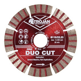 Trojan Pro Duo Cut Diamond Blade 115mm/4.5" x 22.23