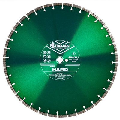 Trojan Pro Hard Diamond Blade 500mm/20" x 25.4