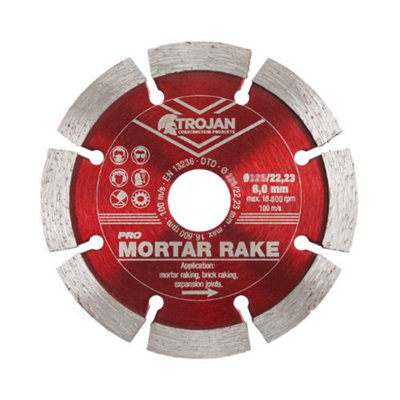 Trojan Pro Mortar Rake Blade 125mm/5" x 22.23