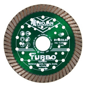 Trojan Pro Turbo Diamond Blades 115mm/4.5" x 22.23