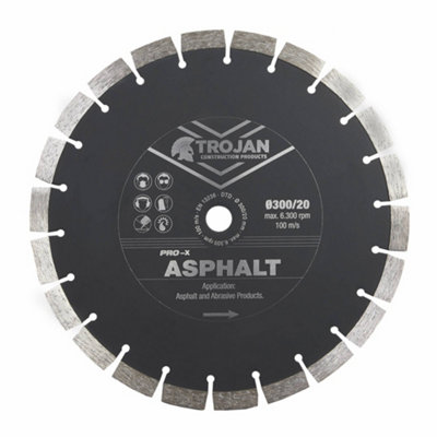 Lama Diamantata Trojan Pro-X Per Taglio Asfalto, Calcestruzzo, Arenaria - Altezza Segmento 15 Mm