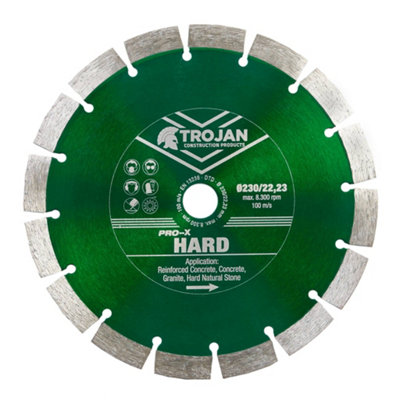 Trojan Pro-X Hard Diamond Blade 230mm/9" x 22.23