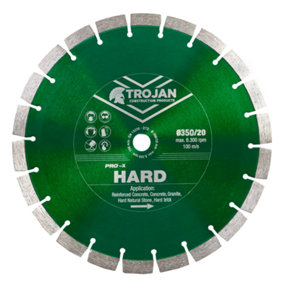 Trojan Pro-X Hard Diamond Blade 350mm/14 x 25.4