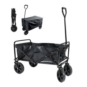 Trolley FOLDABLE 4 Wheel Outdoor Leisure Cart - Folding Trolley WITH COVER Travels with 75kg Load - Collapsible Fold Up Trolley