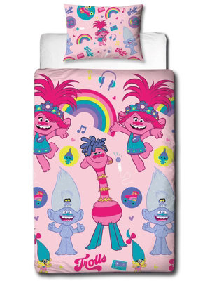 Trolls 2 Concert Single Duvet Cover Set - Rotary Design