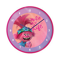 Trolls 2 Music Is Life Wall Clock Pink/Purple (One Size)