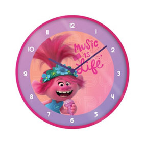 Trolls 2 Music Is Life Wall Clock Pink/Purple (One Size)