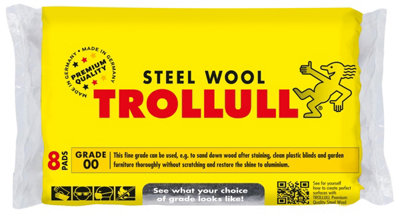 Trollull Steel Wool Eight Pads Grade 00