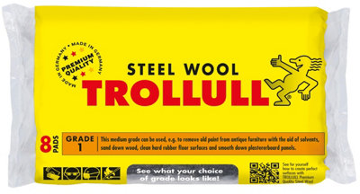 Trollull Steel Wool Eight Pads Grade 1