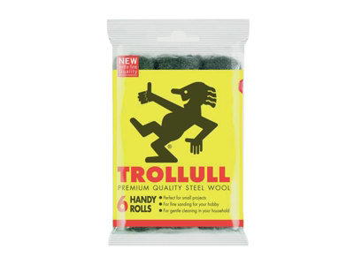 Trollull TRL772015 Handy Rolls Fine Steel Wool Pack 6 TRO772015