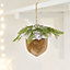 Tromso Acorn Hanging Ornament - Indoor Home Nordic Festive Christmas Decoration with String Loop - Measures H15 x 13cm Diameter