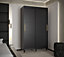 Tromso I Contemporary 2 Sliding Door Wardrobe Gold Handles Panelled Door 5 Shelves 2 Rails Black (H)2080mm (W)1200mm (D)620mm